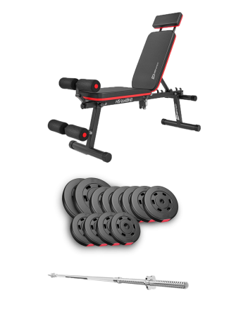 Набір Hop-Sport Premium 69кг з лавою HS-2040 HB та штангою Киев