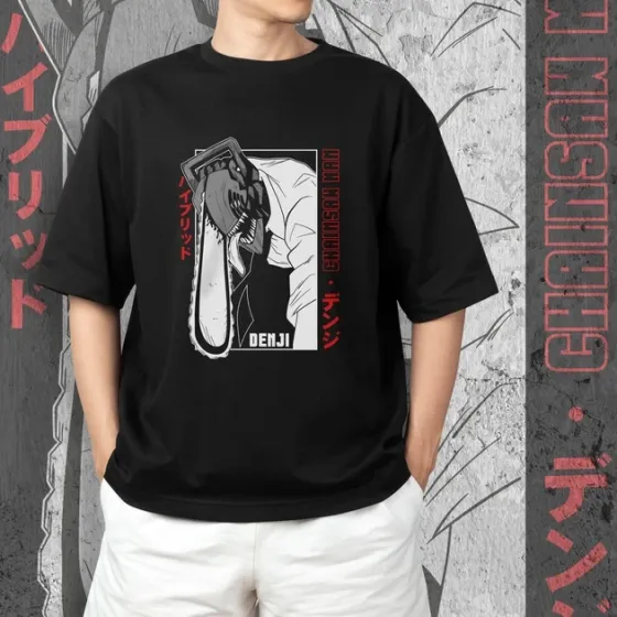 Футболка для подростка мальчика с принтом Человек Бензопила Денджи 5 Размер 160 Anime10491 Днепр