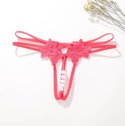 Трусики з розрізом та перлинами сексуальні універсальний рожевий Київ - фото 5