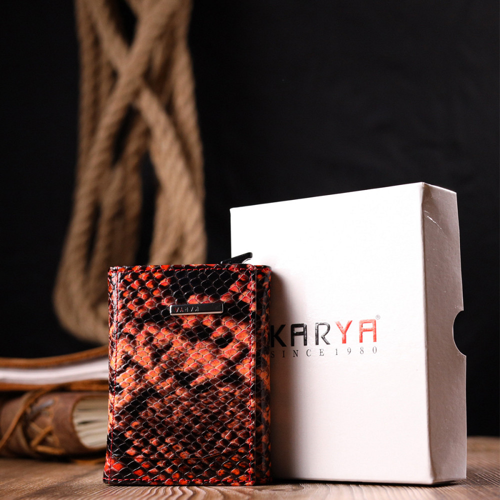 Визитница из натуральной фактурной кожи под змею KARYA 20982 Разноцветный Киев - изображение 1