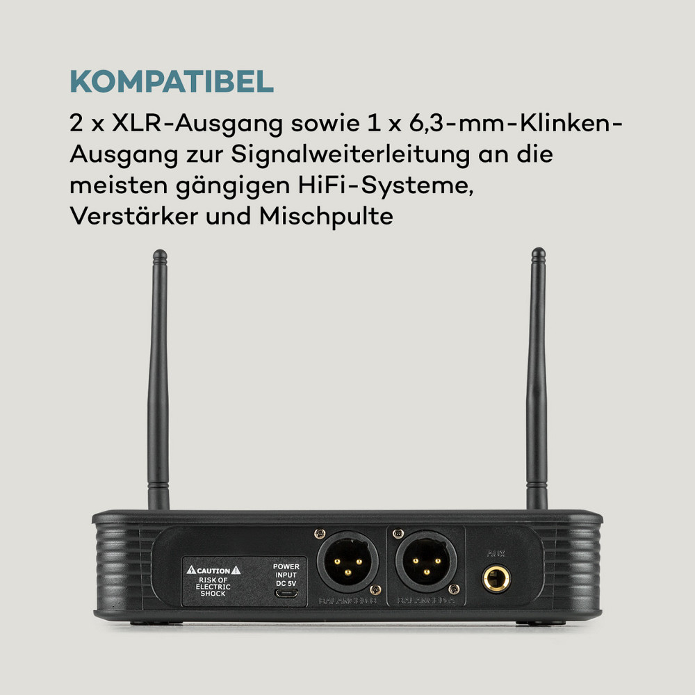 UHF200F-2B 2-канальный набор беспроводных микрофонов UHF приемник 2xпередатчик + гарнитура 2x микрофон Ровно - изображение 5