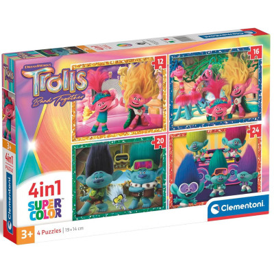 Пазл Clementoni 4 в 1 Trolls 3, 12,16,20 и 24 элемента (21527) Винница - изображение 1