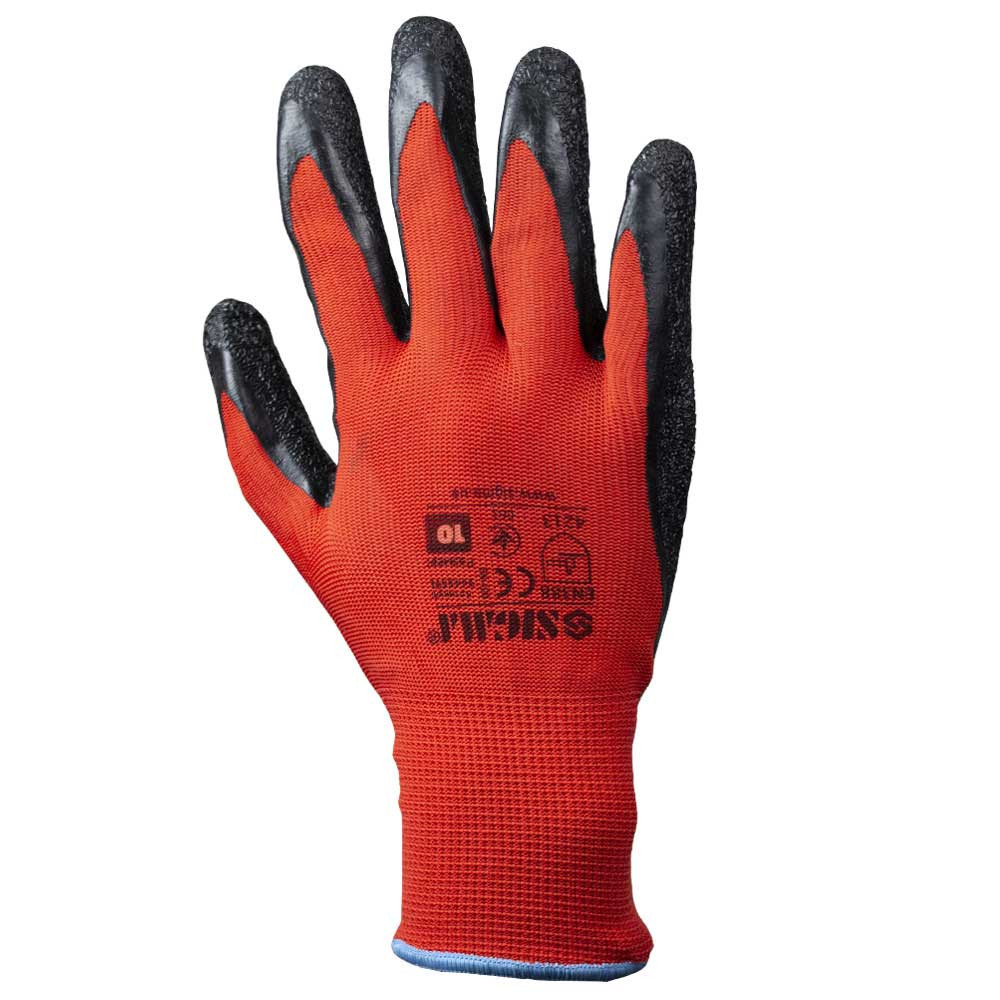 Sigma Перчатки трикотажные с частичным латексным вспененным покрытием р10 (черные, манжет) SIGM Киев - изображение 2