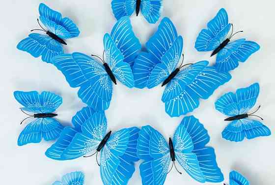 Набір блакитних метеликів - 12шт. Київ
