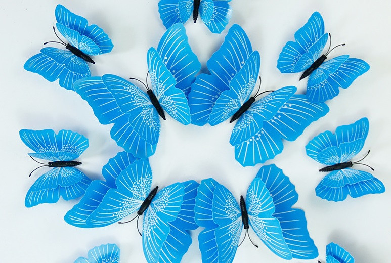 Набор голубых бабочек - 12шт. Киев - изображение 2