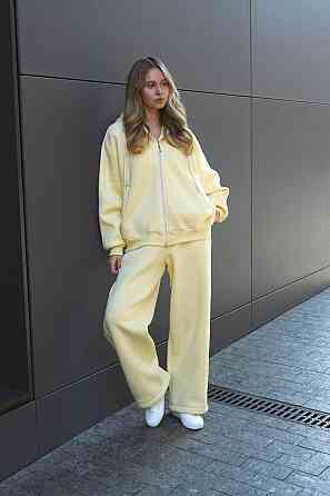 Жіночий прогулянковий теплий костюм двійка: кофта і штани з турецької тринитки на флісі Одеса