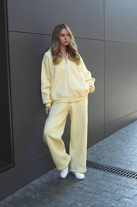 Жіночий прогулянковий теплий костюм двійка: кофта і штани з турецької тринитки на флісі Одеса - фото 1