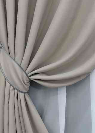 Шторна тканина блекаут, колекція "Midnight" колір сіро-бежевий 1672ш Київ