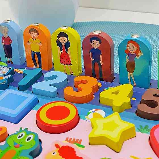 Дерев'яна іграшка Tree Toys Багатофункціональна дошка магнітна рибалка цифри тварини та інше Розумники (MD 0816) Чернігів
