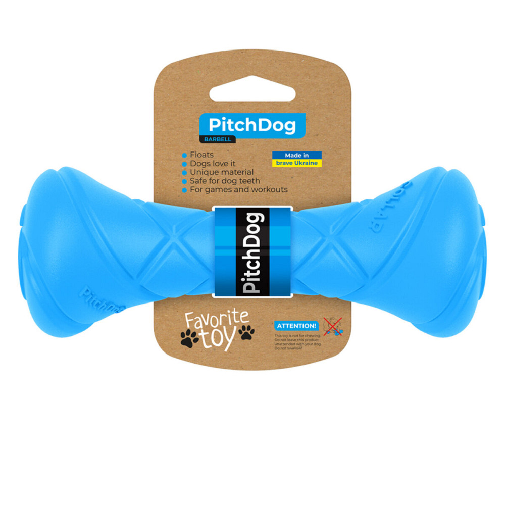 Ігрова гантель для апортировки PitchDog, довжина 19 см, діаметр 7 см блакитний Київ - фото 1