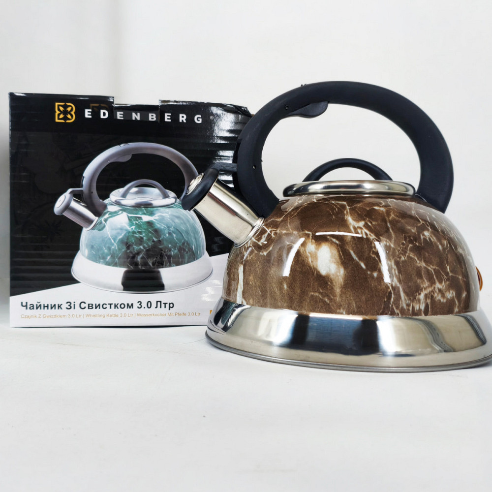 Чайник со свистком с одинарным дном Edenberg EB-8871 3л, Чайник для чайной церемонии со свистком OU-50 Львов - изображение 7
