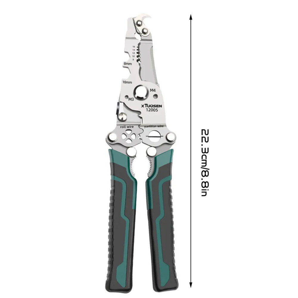 Багатофункціональні кліщі для зняття ізоляції 18в1 / Складні кліщі для зачищення та обтиску проводів Київ - фото 8