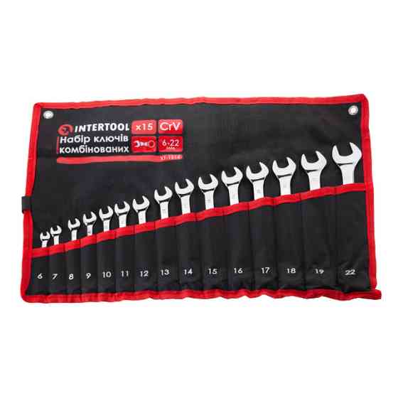 Набір комбінованих ключів INTERTOOL 15шт., 6-22мм - Кращий набір ключів для автомеханіка Львів