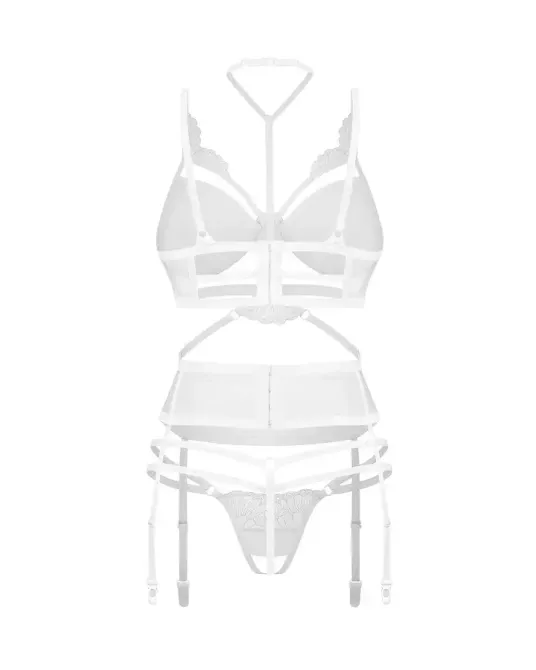 Комплект Obsessive Premisis White 3-pcs crotchless set 2XL/3X Львов - изображение 3