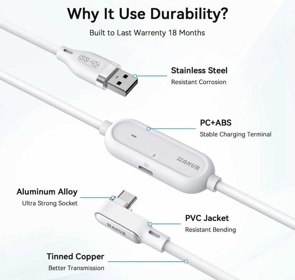 AMVR Link Cable USB3.2 gen1 New! Кабель с зарядным портом Meta Quest 3. Харьков - изображение 2