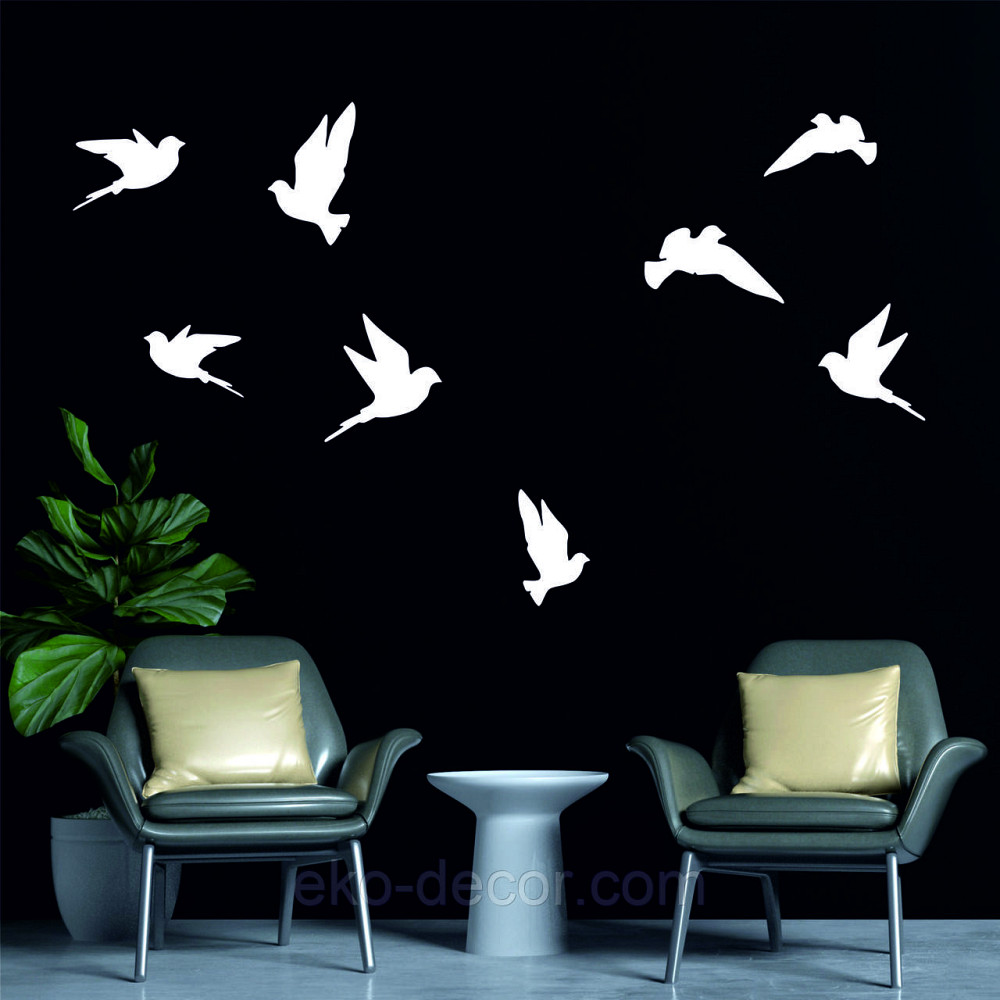 Декоративне настінне Панно «Пташка» Декор на стіну(ціна за 1шт) 30*16 см, Білий Київ - фото 3