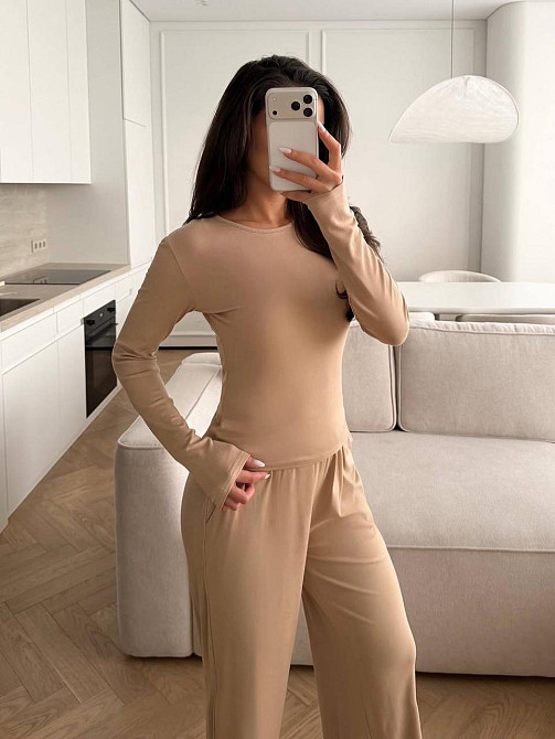 Женский базовый костюм двойка: лонгслив и штаны вискоза Одесса - изображение 2