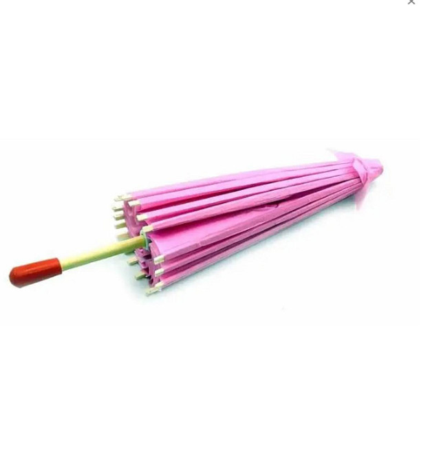 Парасолька паперовий рожевий бамбук з папером Київ - фото 2