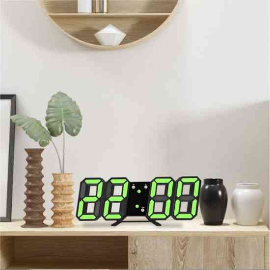 Світлодіодний цифровий годинник Black оclock (зелені цифри) Вінниця