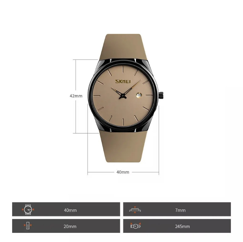 Наручные кварцевые часы Skmei 1509 коричневые Киев - изображение 3