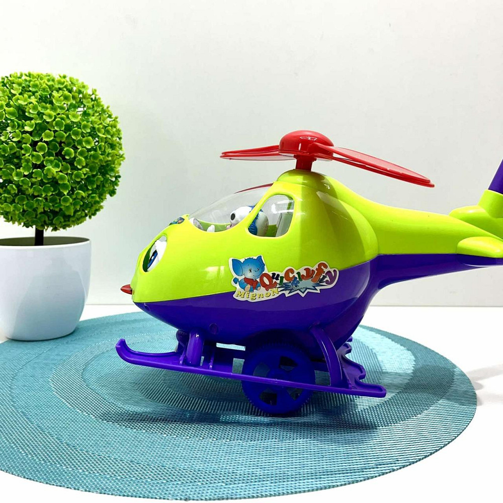 Каталка на палиці Вертоліт 50см Салатово-фіолетовий (0302) Чернигов - изображение 5