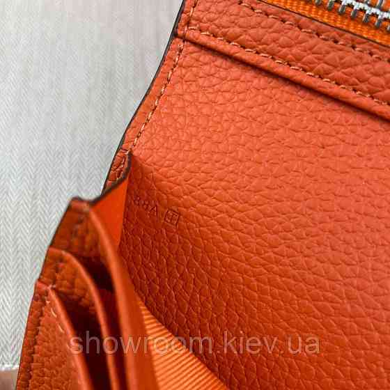 Жіночий помаранчевий гаманець шкіряний Hermes (H-5123) Lux Київ