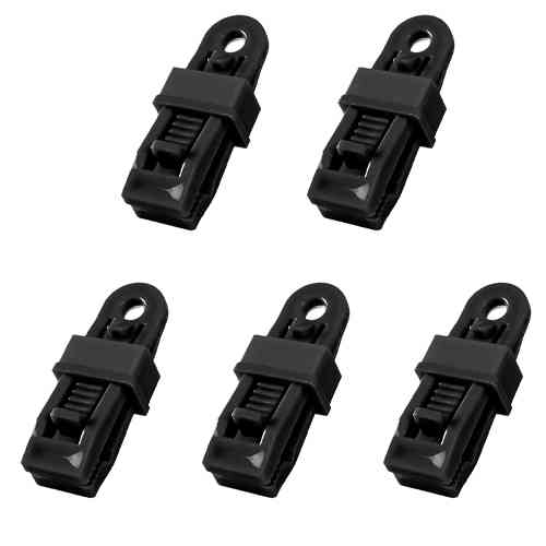 Зажим для тента 5шт прищепка крокодил для брезента с отверстием, пластик Вінниця