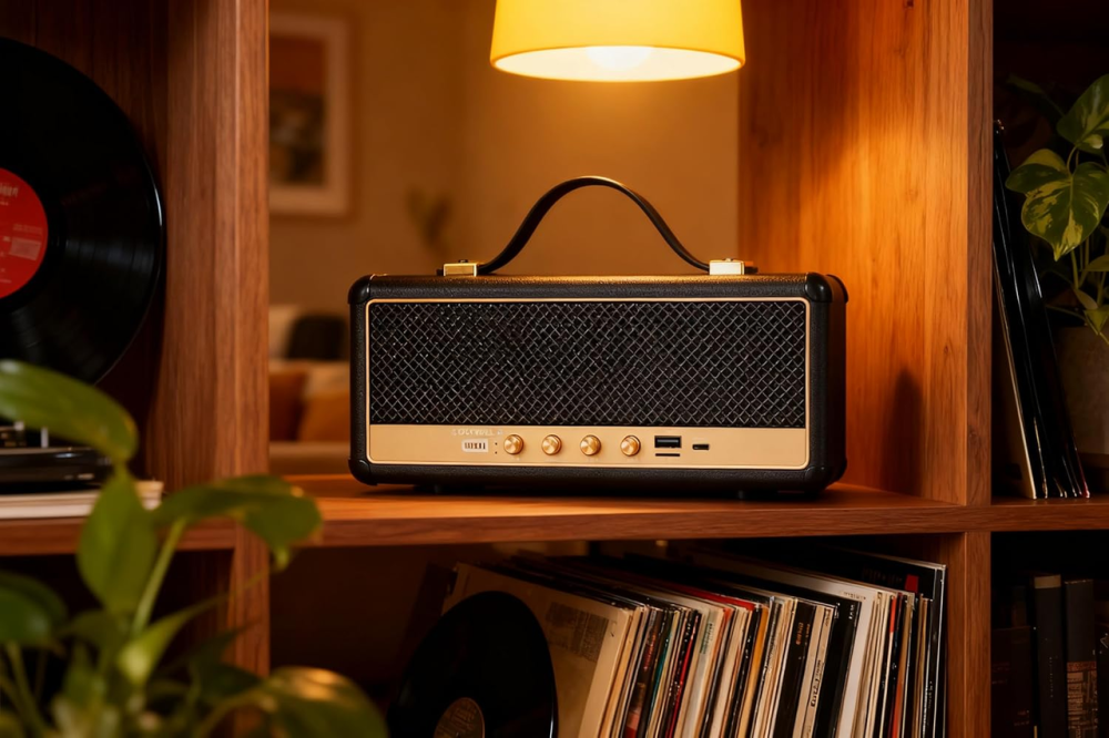 Портативна Bluetooth колонка StockWell III M30 ретро акустика бездротова 16 Вт вбудований акумулятор FM-радіо чорна Київ - фото 3