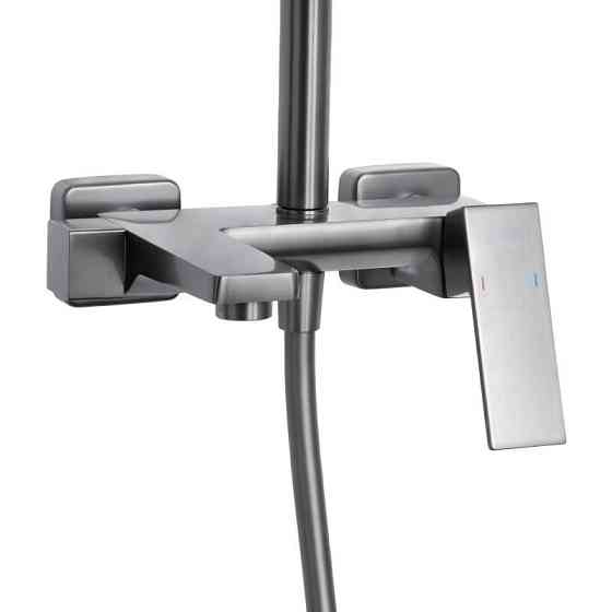 Душевая система из латуни Qtap Gemini на три потребителя (с изливом) QTGEM111GMB45688 Gunmetal Black PVD Харьков