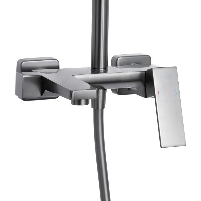 Душевая система из латуни Qtap Gemini на три потребителя (с изливом) QTGEM111GMB45688 Gunmetal Black PVD Харьков - изображение 3