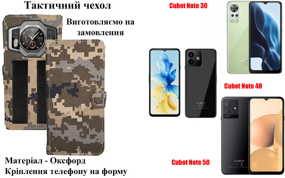 Тактический чехол для Cubot A1 , крепится к снаряжению на липучке Киев - изображение 1