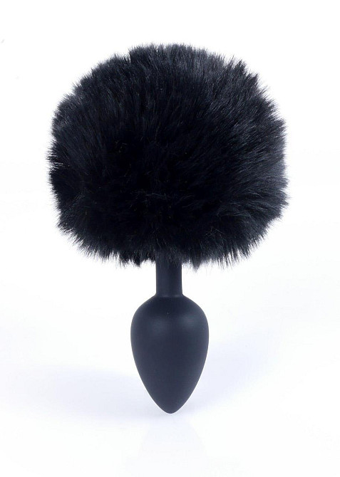 Анальна пробка - Bunny Tail Silicone Black Plug Black Sex Aura Київ - фото 6