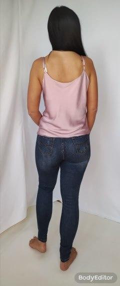 Базова шовкова майка жіноча хомут Пудровий М Харків - фото 4