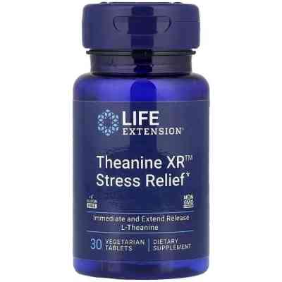 Вітамінно-мінеральний комплекс Life Extension Теанін від стресу, Theanine XR™ Stress Relief, 30 вегетаріанських т (LEX-24293) Вінниця