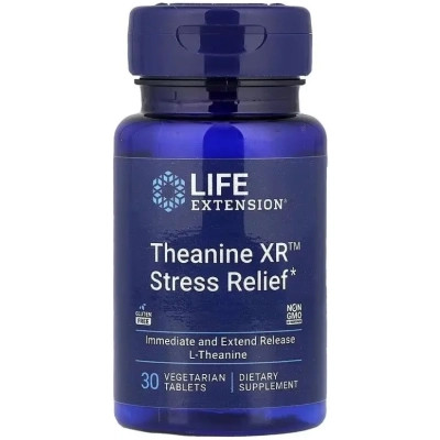 Вітамінно-мінеральний комплекс Life Extension Теанін від стресу, Theanine XR™ Stress Relief, 30 вегетаріанських т (LEX-24293) Вінниця - фото 1