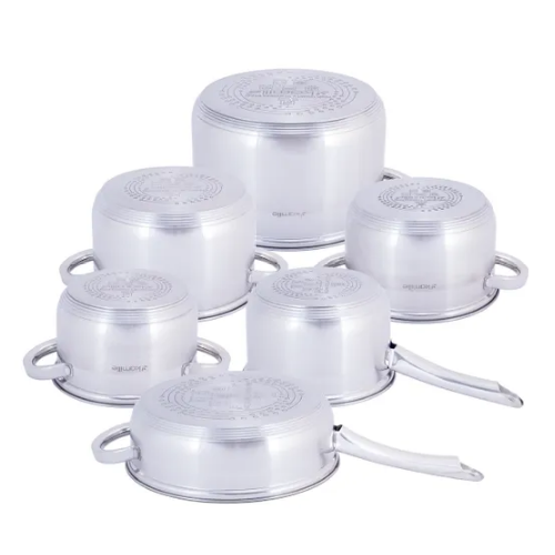 Набір каструль 12 предметів (ківш 1,8л/сковорідка d24см/каструлі 1,8/2,5/3,8/5,8л) 5634S KAMILLE Житомир