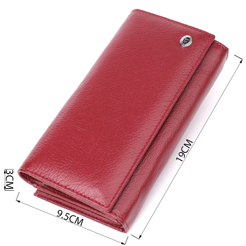 Модный женский кошелек на магнитах из натуральной кожи ST Leather 23113 Бордовый Киев - изображение 10