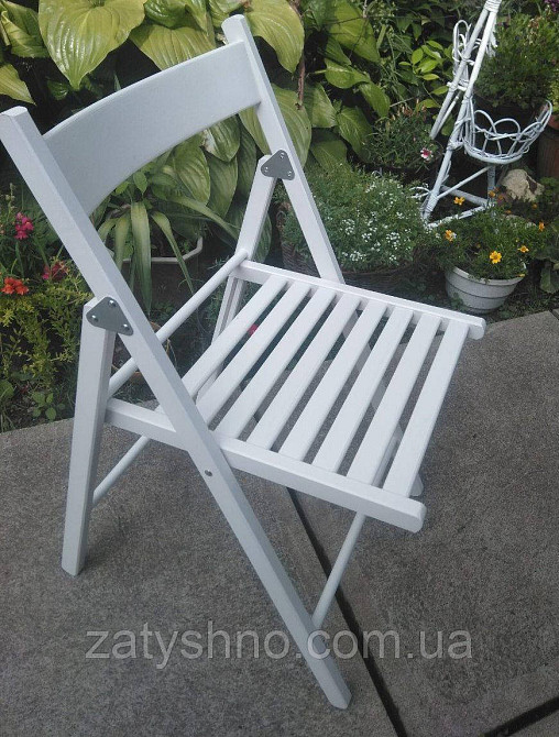 Стілець буковий складний білий Київ - фото 3