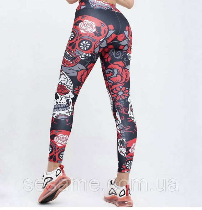 Костюм для фитнеса женский черепа лосины и топ Харьков - изображение 2