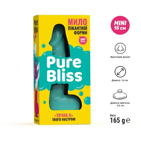 Крафтове мило-член із присоскою Pure Bliss MINI Turquoise, натуральне Львів