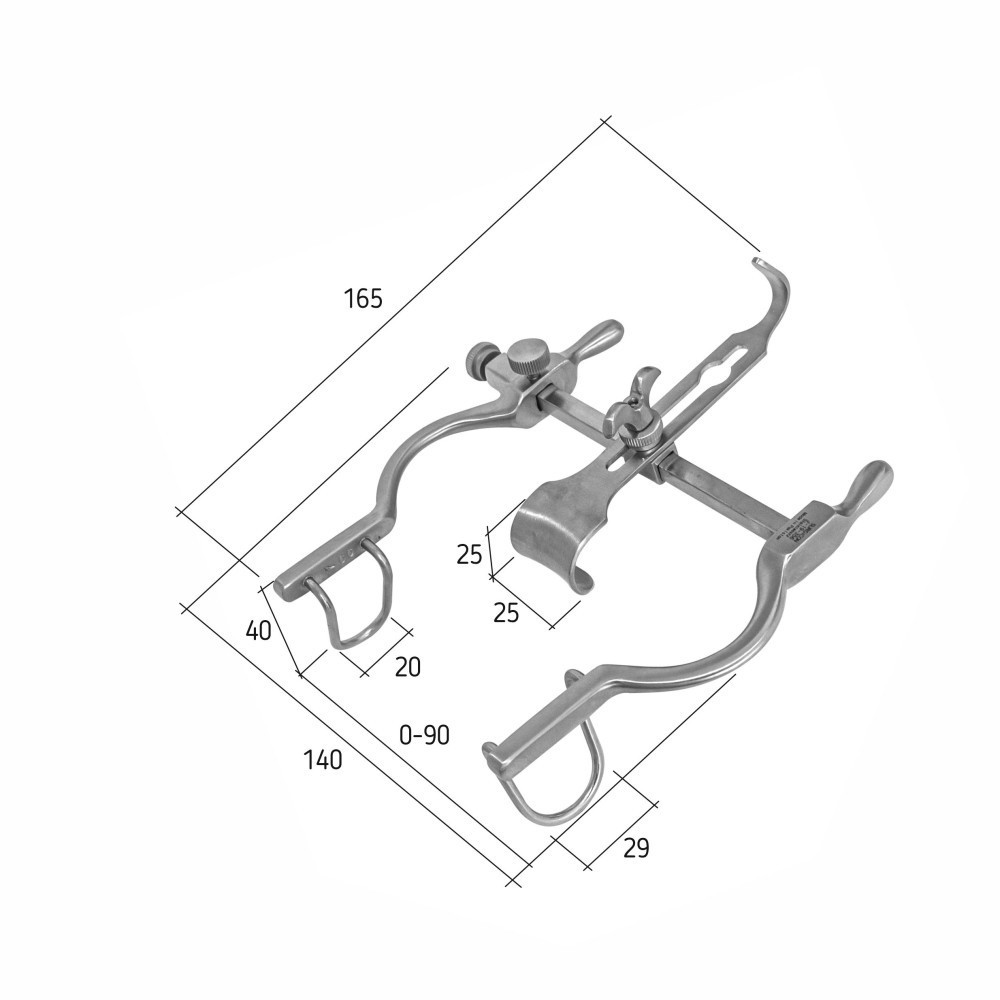 Ретрактор брюшной Balfour-детский, центральная лопатка = 24x20 мм, малая лопатка = 27 мм J-19-356 Днепр - изображение 2