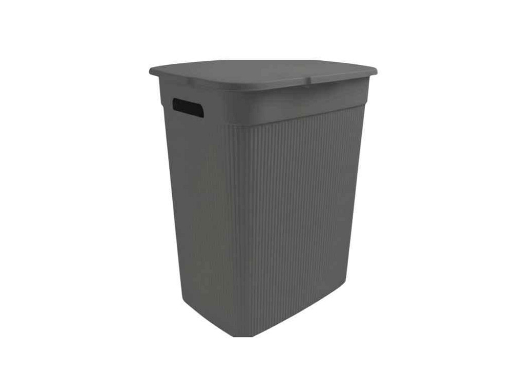 Корзина для белья 40л серая с крышкой из/руба. ТМ ELIF PLASTIK Киев - изображение 1