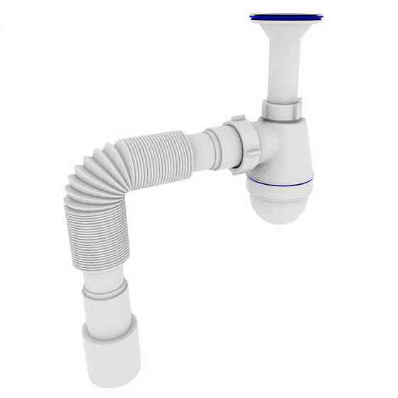 Сифон OPTIMUM 11/4″*40 з литим випуском, з гофротрубою 40*40/50 OPTI-12043 (000029631) Київ