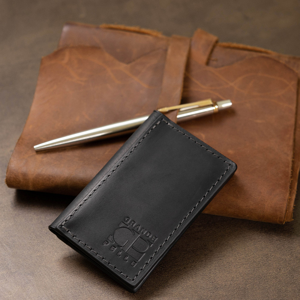 Кожаный компактный картхолдер GRANDE PELLE 11397 Черный Киев - изображение 10