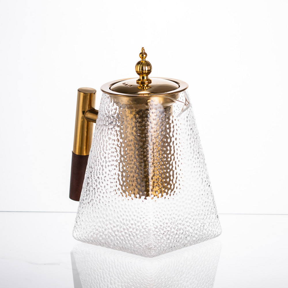 Чайник для заварювання скляний для чаю 1 л з металевою ручкою прозорий HP-34-36 Коломия - фото 8