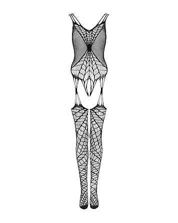 (SALE) Ажурный бодистокинг под паутину Obsessive Bodystocking G325 black S/M/L, черный, комбинезон, имитаци Sex Aura Киев