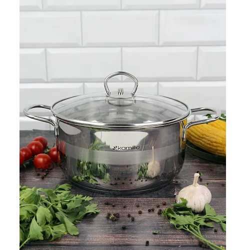 Каструля нержавіюча сталь 4л 22*11см 5414 KAMILLE Житомир - фото 4