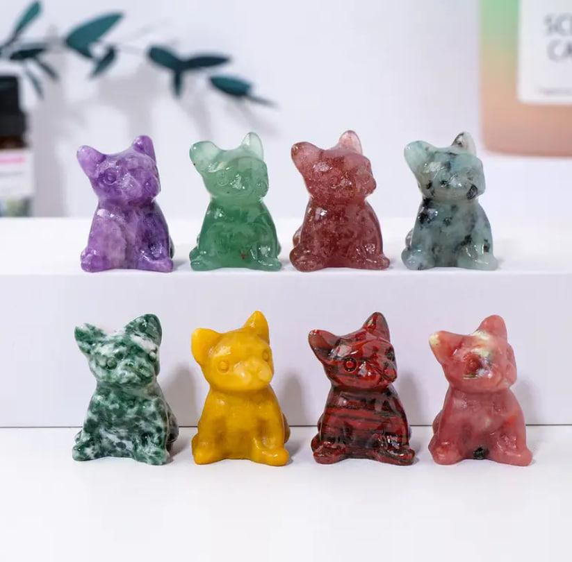 Статуетка собаки із натурального каменю червоного обсидіану 30*20 мм. Фігурка бульдога червоний обси Київ - фото 3