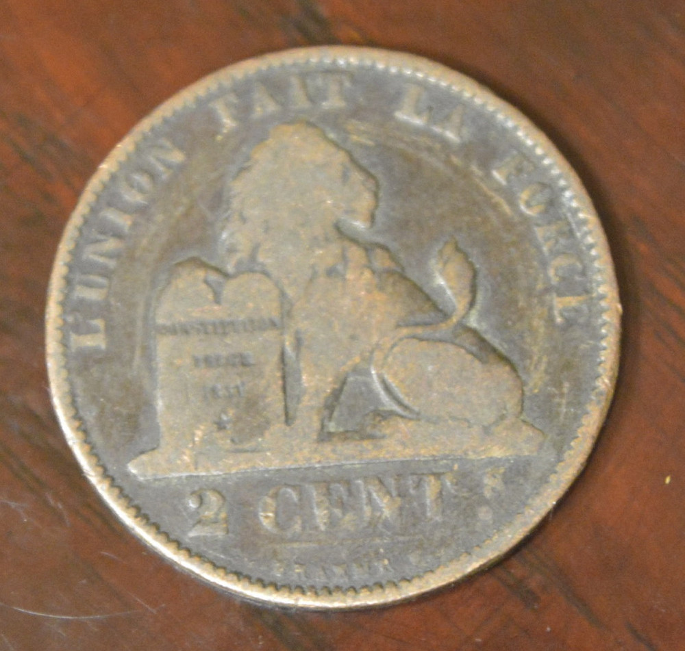 Бельгія 2 сентима 1874 рік Полтава - фото 1