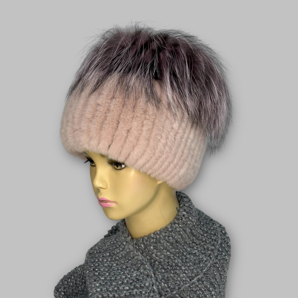 Шапка хутряна жіноча кубанка Rex Мерлін Пудровий Харків - фото 4